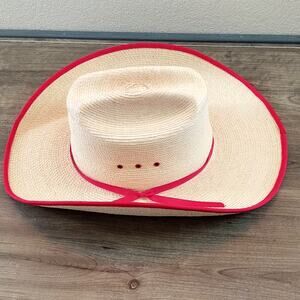 SunBody handmade 4 inch brim low cut cattleman classic palm leaf cowboy hat